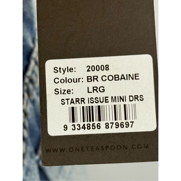 One X Oneteaspoon Starr Issue Light Wash Denim Overall Dress Size Large NWT - Picture 8 of 12